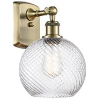 Innovations Lighting 516-1W-AB-G1214-8 Ballston Twisted Swirl 1 Light 8 inch Antique Brass Sconce Wall Light in Incandescent, Athens, Twisted Swirl Glass, Ballston photo thumbnail