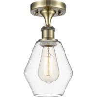 Innovations Lighting 516-1C-AB-G652-6-LED Ballston Cindyrella LED 6 inch Antique Brass Semi-Flush Mount Ceiling Light in Clear Glass thumb
