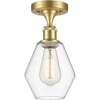 Innovations Lighting 516-1C-SG-G652-6-LED Ballston Cindyrella LED 6 inch Satin Gold Semi-Flush Mount Ceiling Light in Clear Glass thumb