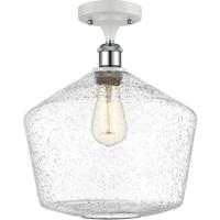 Innovations Lighting 516-1C-WPC-G654-12 Ballston Cindyrella 1 Light 12 inch White and Polished Chrome Semi-Flush Mount Ceiling Light in Incandescent, Seedy Glass thumb
