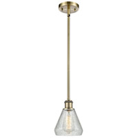 Innovations Lighting 516-1S-AB-G275-LED Ballston Conesus LED 6 inch Antique Brass Pendant Ceiling Light in Clear Crackle Glass, Ballston thumb