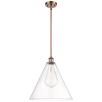 Innovations Lighting 516-1S-AC-GBC-162 Ballston Cone 1 Light 16 inch Antique Copper Pendant Ceiling Light in Clear Glass thumb