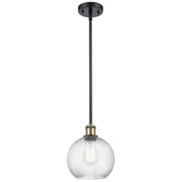 Innovations Lighting 516-1S-BAB-G1214-8-LED Ballston Twisted Swirl LED 8 inch Black Antique Brass Pendant Ceiling Light, Ballston thumb
