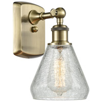 Innovations Lighting 516-1W-AB-G275-LED Ballston Conesus LED 6 inch Antique Brass Sconce Wall Light in Clear Crackle Glass, Ballston thumb