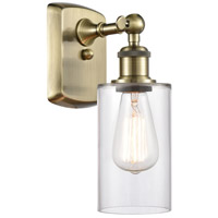 Innovations Lighting 516-1W-AB-G802 Ballston Clymer 1 Light 4 inch Antique Brass Sconce Wall Light in Incandescent, Clear Glass, Ballston thumb