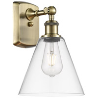 Innovations Lighting 516-1W-AB-GBC-82 Ballston Cone 1 Light 8 inch Antique Brass Sconce Wall Light in Clear Glass thumb