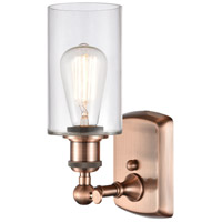 Innovations Lighting 516-1W-AC-G802-LED Ballston Clymer LED 4 inch Antique Copper Sconce Wall Light in Clear Glass, Ballston 516-1W-AC-G802_2.jpg thumb