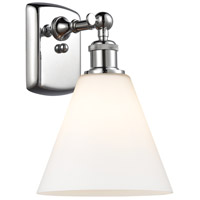 Innovations Lighting 516-1W-PC-GBC-81 Ballston Cone 1 Light 8 inch Polished Chrome Sconce Wall Light in Matte White Glass thumb