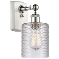 Innovations Lighting 516-1W-WPC-G112-LED Ballston Cobbleskill LED 5 inch White and Polished Chrome Sconce Wall Light in Clear Glass, Ballston thumb