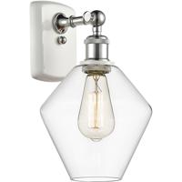 Innovations Lighting 516-1W-WPC-G652-8-LED Ballston Cindyrella LED 8 inch White and Polished Chrome Sconce Wall Light in Clear Glass thumb