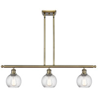 Innovations Lighting 516-3I-AB-G1214-6 Ballston Small Twisted Swirl 3 Light 36 inch Antique Brass Island Light Ceiling Light in Incandescent, Small Athens, Twisted Swirl Glass, Ballston thumb