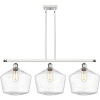 Innovations Lighting 516-3I-WPC-G654-12-LED Ballston Cindyrella LED 39 inch White and Polished Chrome Island Light Ceiling Light in Seedy Glass thumb