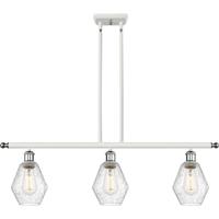 Innovations Lighting 516-3I-WPC-G654-6-LED Ballston Cindyrella LED 36 inch White and Polished Chrome Island Light Ceiling Light in Seedy Glass thumb