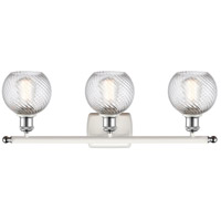 Innovations Lighting 516-3W-WPC-G1213-6 Ballston Small Deco Swirl 3 Light 26 inch White and Polished Chrome Bath Vanity Light Wall Light, Ballston 516-3W-WPC-G1213-6_2.jpg thumb