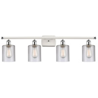 Innovations Lighting 516-4W-WPC-G112-LED Ballston Cobbleskill LED 36 inch White and Polished Chrome Bath Vanity Light Wall Light in Clear Glass, Ballston thumb