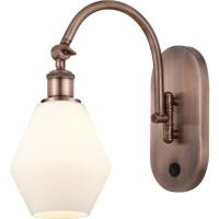 Innovations Lighting 518-1W-AC-G651-6 Ballston Cindyrella 1 Light 6 inch Antique Copper Sconce Wall Light in Incandescent, Matte White Glass thumb
