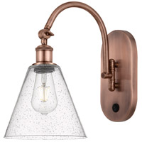 Innovations Lighting 518-1W-AC-GBC-84-LED Ballston Cone LED 8 inch Antique Copper Sconce Wall Light thumb