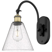 Innovations Lighting 518-1W-BAB-GBC-84-LED Ballston Cone LED 8 inch Black Antique Brass Sconce Wall Light thumb