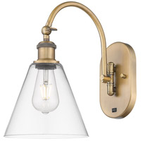 Innovations Lighting 518-1W-BB-GBC-82-LED Ballston Cone LED 8 inch Brushed Brass Sconce Wall Light thumb