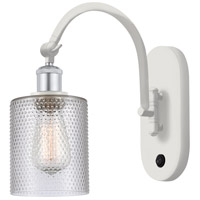 Innovations Lighting 518-1W-WPC-G112 Ballston Cobbleskill 1 Light 5 inch White and Polished Chrome Sconce Wall Light thumb