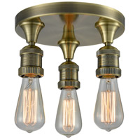 Innovations Lighting 562NH-3C-AB Bare Bulb 3 Light 10 inch Antique Brass Semi-Flush Mount Ceiling Light photo thumbnail