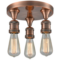 Innovations Lighting 562NH-3C-AC-LED Bare Bulb LED 10 inch Antique Copper Semi-Flush Mount Ceiling Light thumb