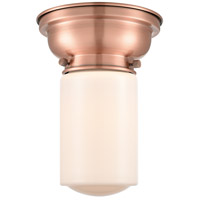 Innovations Lighting 623-1F-AC-G311-LED Aditi Dover LED 6 inch Antique Copper Flush Mount Ceiling Light in Matte White Glass, Aditi thumb
