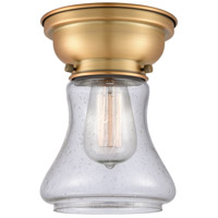 Innovations Lighting 623-1F-BB-G194-LED Aditi Bellmont LED 6 inch Brushed Brass Flush Mount Ceiling Light in Seedy Glass, Aditi thumb