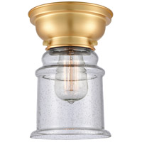 Innovations Lighting 623-1F-SG-G184-LED Aditi Canton LED 6 inch Satin Gold Flush Mount Ceiling Light in Seedy Glass, Aditi thumb