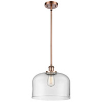 Innovations Lighting 916-1S-AC-G72-L-LED Ballston X-Large Bell LED 8 inch Antique Copper Pendant Ceiling Light in Clear Glass photo thumbnail