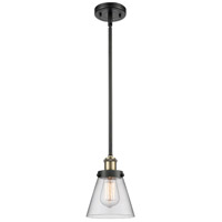 Innovations Lighting 916-1S-BAB-G62 Ballston Small Cone 1 Light 6 inch Black Antique Brass Pendant Ceiling Light in Clear Glass photo thumbnail