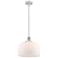 Innovations Lighting 916-1S-WPC-G71-L-LED Ballston X-Large Bell LED 8 inch White and Polished Chrome Pendant Ceiling Light in Matte White Glass photo thumbnail