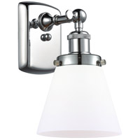 Innovations Lighting 916-1W-PC-G61 Ballston Small Cone 1 Light 6 inch Polished Chrome Sconce Wall Light in Matte White Glass, Ballston photo thumbnail