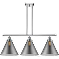 Innovations Lighting 916-3I-PC-G43-L Ballston X-Large Cone 3 Light 36 inch Polished Chrome Island Light Ceiling Light in Plated Smoke Glass photo thumbnail