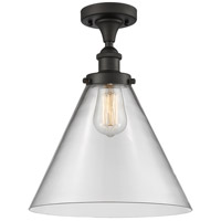 Innovations Lighting 916-1C-OB-G42-L-LED Ballston X-Large Cone LED 8 inch Oil Rubbed Bronze Semi-Flush Mount Ceiling Light in Clear Glass thumb
