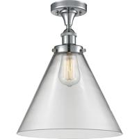 Innovations Lighting 916-1C-PC-G42-L-LED Ballston X-Large Cone LED 8 inch Polished Chrome Semi-Flush Mount Ceiling Light in Clear Glass thumb