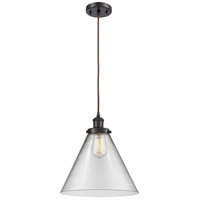 Innovations Lighting 916-1P-OB-G42-L-LED Ballston X-Large Cone LED 8 inch Oil Rubbed Bronze Mini Pendant Ceiling Light in Clear Glass thumb