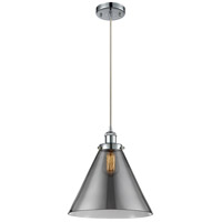 Innovations Lighting 916-1P-PC-G43-L Ballston X-Large Cone 1 Light 8 inch Polished Chrome Mini Pendant Ceiling Light in Plated Smoke Glass thumb