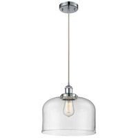 Innovations Lighting 916-1P-WPC-G72-L Ballston X-Large Bell 1 Light 12 inch White and Polished Chrome Mini Pendant Ceiling Light in Clear Glass thumb