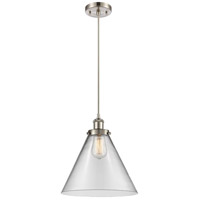 Innovations Lighting 916-1P-SN-G42-L Ballston X-Large Cone 1 Light 8 inch Brushed Satin Nickel Mini Pendant Ceiling Light in Clear Glass thumb