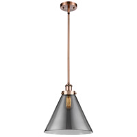 Innovations Lighting 916-1S-AC-G43-L Ballston X-Large Cone 1 Light 8 inch Antique Copper Pendant Ceiling Light in Plated Smoke Glass thumb
