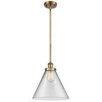 Innovations Lighting 916-1S-BB-G42-L Ballston X-Large Cone 1 Light 8 inch Brushed Brass Pendant Ceiling Light in Clear Glass thumb