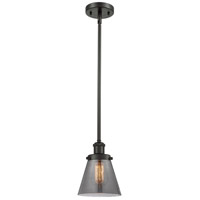 Innovations Lighting 916-1S-OB-G63-LED Ballston Small Cone LED 6 inch Oil Rubbed Bronze Pendant Ceiling Light in Plated Smoke Glass, Ballston thumb