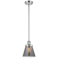 Innovations Lighting 916-1S-PC-G63-LED Ballston Small Cone LED 6 inch Polished Chrome Pendant Ceiling Light in Plated Smoke Glass, Ballston thumb