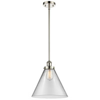 Innovations Lighting 916-1S-SN-G42-L-LED Ballston X-Large Cone LED 8 inch Brushed Satin Nickel Pendant Ceiling Light in Clear Glass thumb
