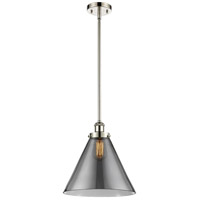 Innovations Lighting 916-1S-PN-G43-L-LED Ballston X-Large Cone LED 8 inch Polished Nickel Pendant Ceiling Light in Plated Smoke Glass thumb