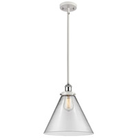 Innovations Lighting 916-1S-WPC-G42-L Ballston X-Large Cone 1 Light 8 inch White and Polished Chrome Pendant Ceiling Light in Clear Glass thumb
