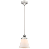 Innovations Lighting 916-1S-WPC-G61 Ballston Small Cone 1 Light 6 inch White and Polished Chrome Pendant Ceiling Light in Matte White Glass thumb