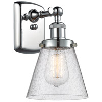 Innovations Lighting 916-1W-PC-G64 Ballston Small Cone 1 Light 6 inch Polished Chrome Sconce Wall Light in Seedy Glass, Ballston thumb