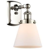 Innovations Lighting 916-1W-PN-G61 Ballston Small Cone 1 Light 6 inch Polished Nickel Sconce Wall Light in Matte White Glass thumb